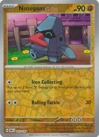 Nosepass : OBSIDIAN FLAMES (Reverse holo) - 107/197