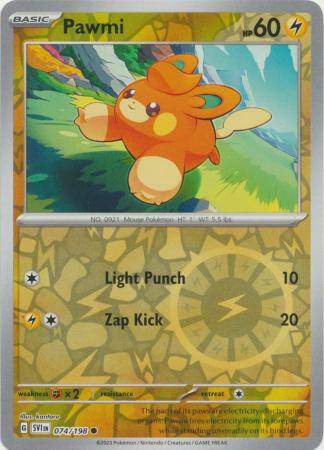 Pawmi : SCARLET & VIOLET BASE (Reverse holo) - 074/198