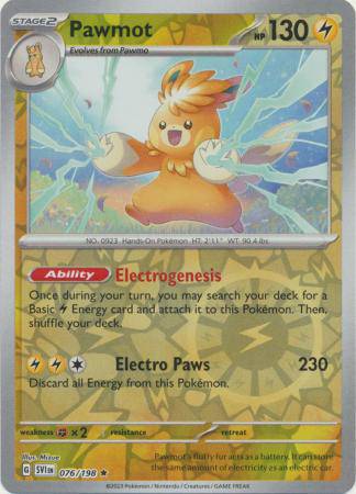 Pawmot : SCARLET & VIOLET BASE (Reverse holo) - 076/198
