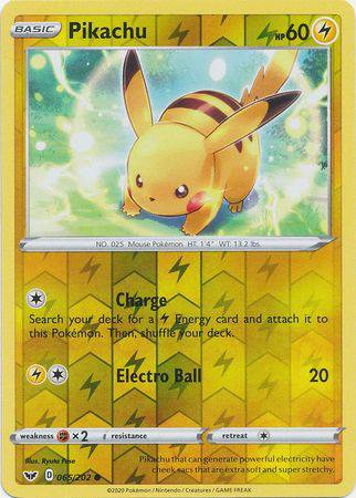 Pikachu : SWORD & SHIELD BASE (Reverse holo) - 065/202