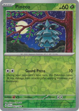 Pineco : SCARLET & VIOLET BASE (Reverse holo) - 001/198