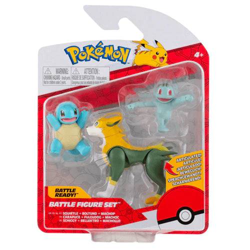 Pokemon : 3-pack Battle Figure - Boltund, Squirtle, Machop