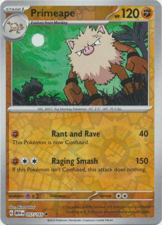 Primeape : 151 (Reverse holo) - 057/165