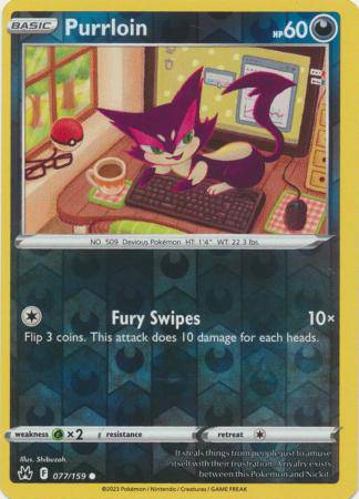 Purrloin : CROWN ZENITH (Reverse holo) - 077/159