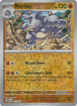 Rhydon : 151 (Reverse holo) - 112/165