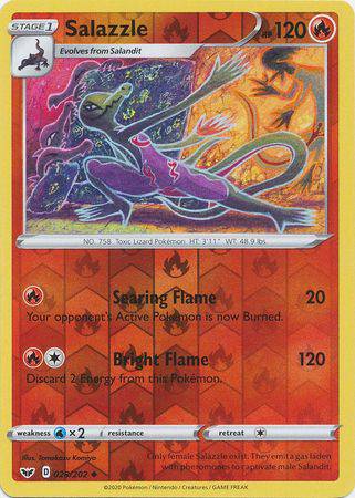 Salazzle : SWORD & SHIELD BASE (Reverse holo) - 028/202