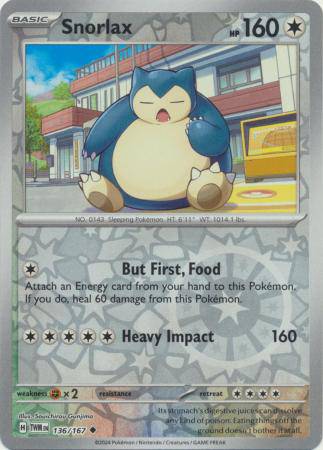 Snorlax : TWILIGHT MASQUERADE (Reverse holo) - 136/167
