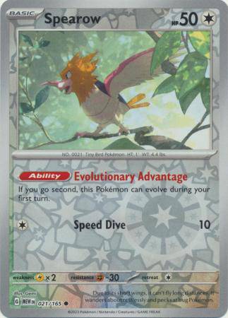 Spearow : 151 (Reverse holo) - 021/165