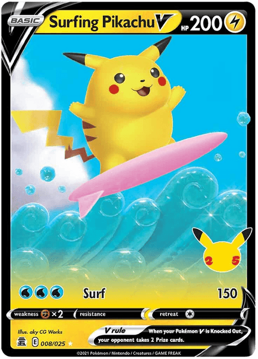 Surfing Pikachu V : CELEBRATIONS - 008/025 - Lockett Labs UK