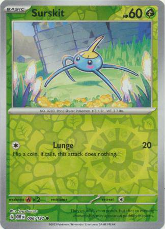 Surskit : OBSIDIAN FLAMES (Reverse holo) - 006/197