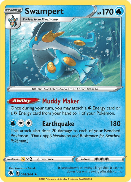 Swampert : FUSION STRIKE (Holo) - 064/264 - Lockett Labs UK