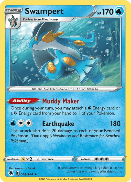 Swampert : FUSION STRIKE (Holo) - 064/264 - Lockett Labs UK