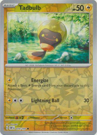 Tadbulb : OBSIDIAN FLAMES (Reverse holo) - 074/197