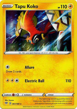 Tapu Koko : DARKNESS ABLAZE (Holo) - 061/189 - Lockett Labs UK