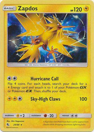 Zapdos : HIDDEN FATES (Holo) - 24/68 - Lockett Labs UK