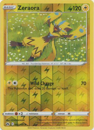 Zeraora : CROWN ZENITH (Reverse holo) - 052/159