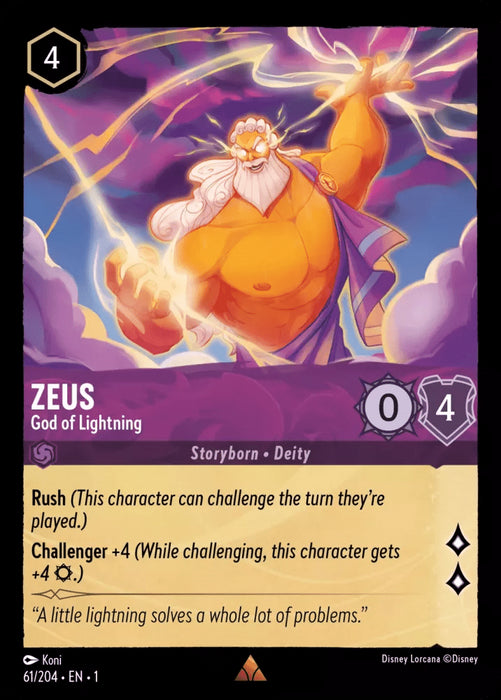 Zeus (Foil) : God of Lightning - 61/204