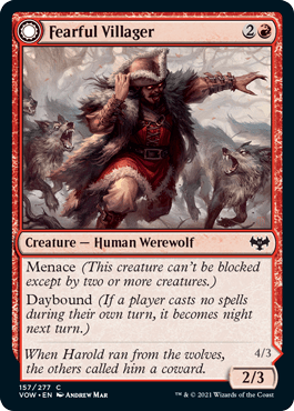 Fearful Villager // Fearsome Werewolf : INNISTRAD CRIMSON VOW - 157/277