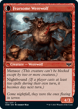 Fearful Villager // Fearsome Werewolf : INNISTRAD CRIMSON VOW - 157/277
