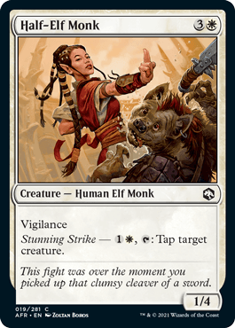 Half-Elf Monk : DUNGEONS & DRAGONS: ADVENTURES IN THE FORGOTTEN REALMS - 019/281
