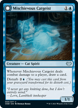 Mischievous Catgeist // Catlike Curiosity : INNISTRAD CRIMSON VOW - 069/277
