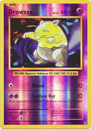 Drowzee : EVOLUTIONS (Reverse holo) - 49/108 - Lockett Labs UK