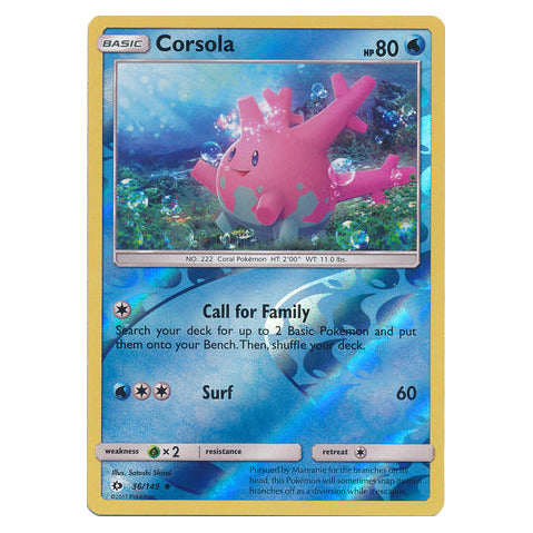 Corsola : SUN & MOON BASE (Reverse holo) - 36/149