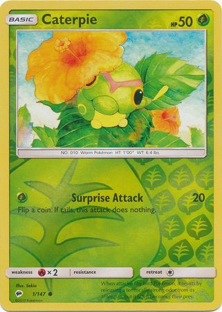 Caterpie : BURNING SHADOWS (Reverse holo) - 1/147