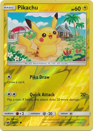 Pikachu : CRIMSON INVASION (Reverse holo) - 30/111