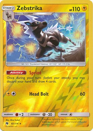Zebstrika : LOST THUNDER (Reverse holo) - 82/214 - Lockett Labs UK