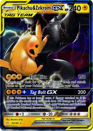 Pikachu & Zekrom GX : TEAM UP - 33/181 - Lockett Labs UK