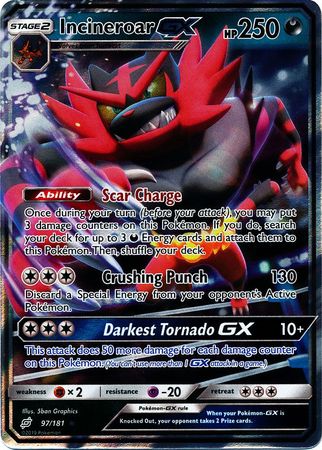 Incineroar GX : TEAM UP - 97/181 - Lockett Labs UK