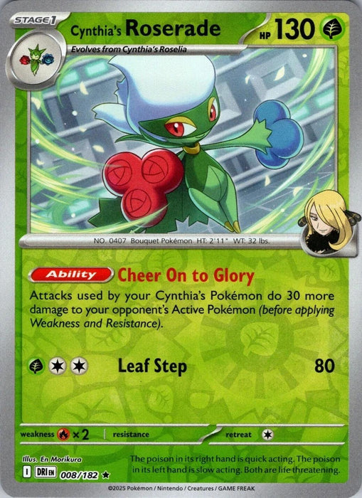 Cynthia's Roserade : DESTINED RIVALS (Reverse holo) - 008/182
