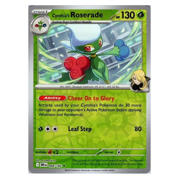 Cynthia's Roserade : DESTINED RIVALS (Reverse holo) - 008/182