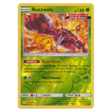 Buzzwole : COSMIC ECLIPSE (Reverse holo) - 21/236