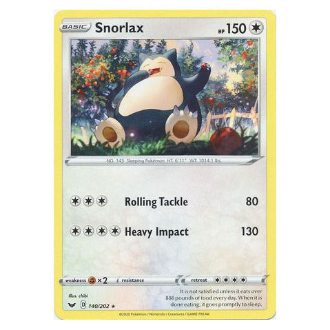 Snorlax : SWORD & SHIELD BASE - 140/202