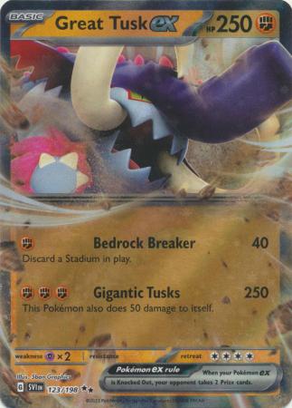 Great Tusk ex : SCARLET & VIOLET BASE - 123/198 - Lockett Labs UK