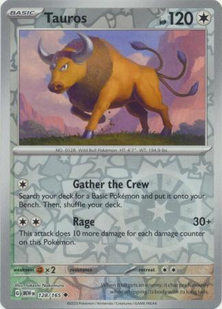 Tauros : 151 (Reverse holo) - 128/165 - Lockett Labs UK