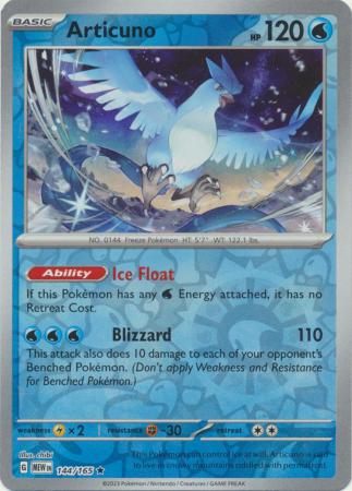 Articuno : 151 (Reverse holo) - 144/165