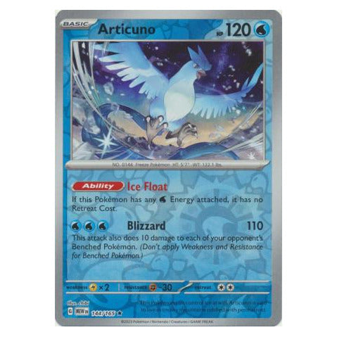 Articuno : 151 (Reverse holo) - 144/165