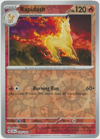 Rapidash : STELLAR CROWN (Reverse holo) - 020/142 - Lockett Labs UK