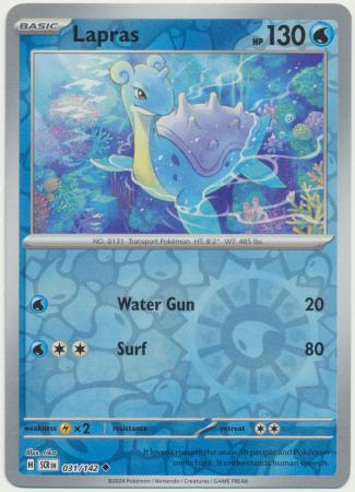 Lapras : STELLAR CROWN (Reverse holo) - 031/142 - Lockett Labs UK