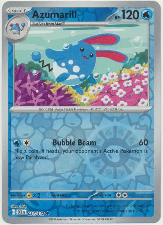 Azumarill : STELLAR CROWN (Reverse holo) - 034/142 - Lockett Labs UK