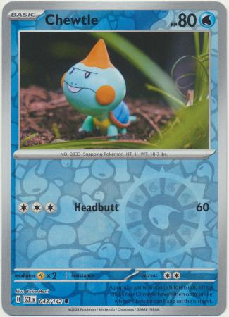 Chewtle : STELLAR CROWN (Reverse holo) - 043/142 - Lockett Labs UK