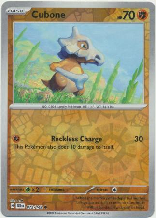 Cubone : STELLAR CROWN (Reverse holo) - 072/142 - Lockett Labs UK
