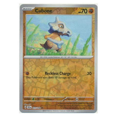 Cubone : STELLAR CROWN (Reverse holo) - 072/142