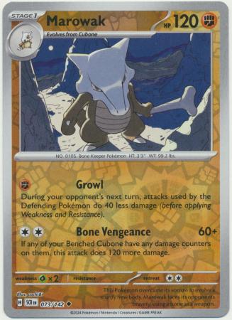 Marowak : STELLAR CROWN (Reverse holo) - 073/142 - Lockett Labs UK