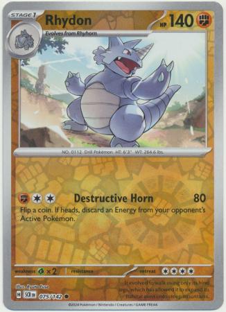Rhydon : STELLAR CROWN (Reverse holo) - 075/142 - Lockett Labs UK