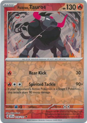 Paldean Tauros : SURGING SPARKS (Reverse holo) - 018/191