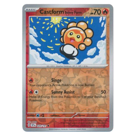 Castform Sunny Form : SURGING SPARKS (Reverse holo) - 020/191